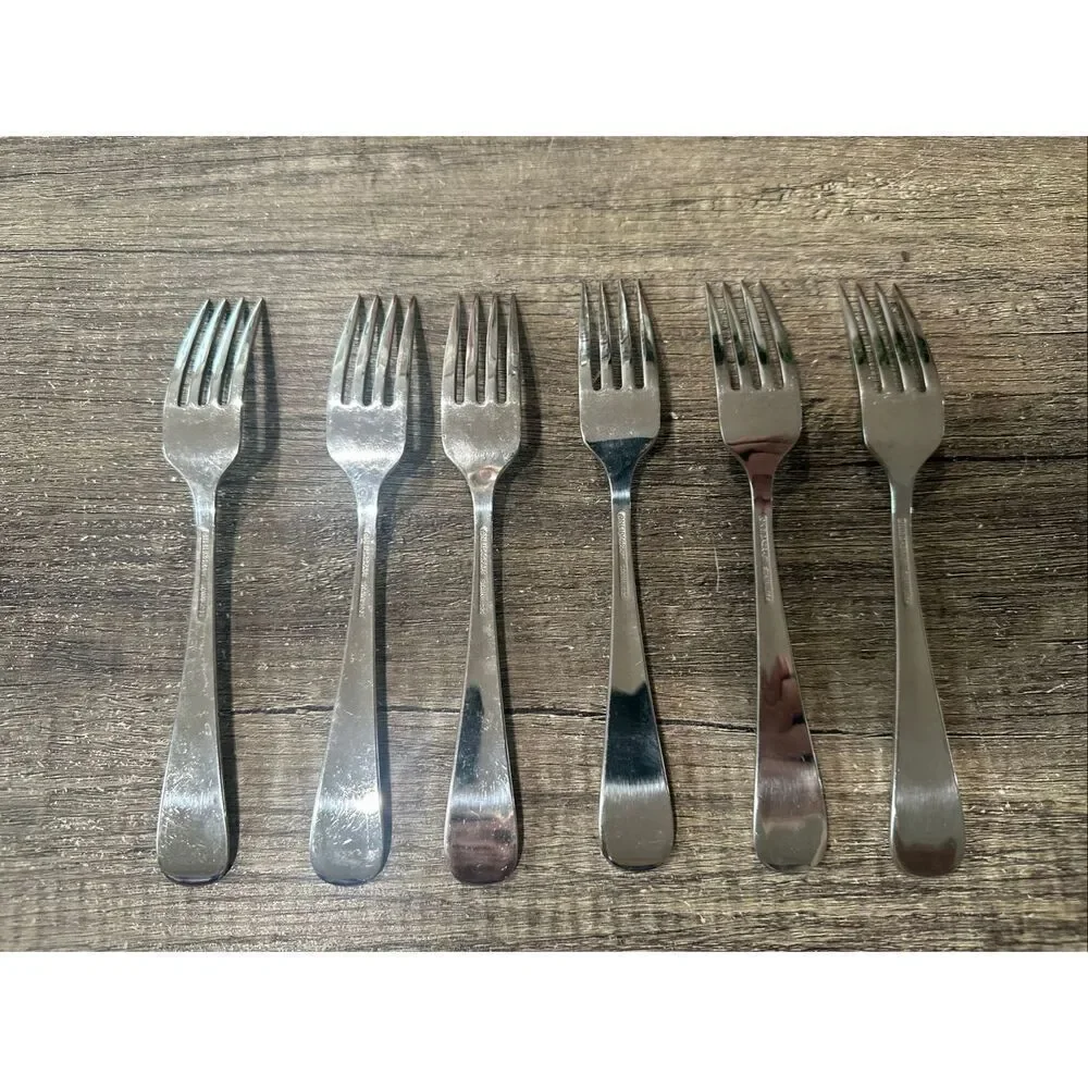Set of 6 Salad Forks Oneidacraft Deluxe Stainless Steele